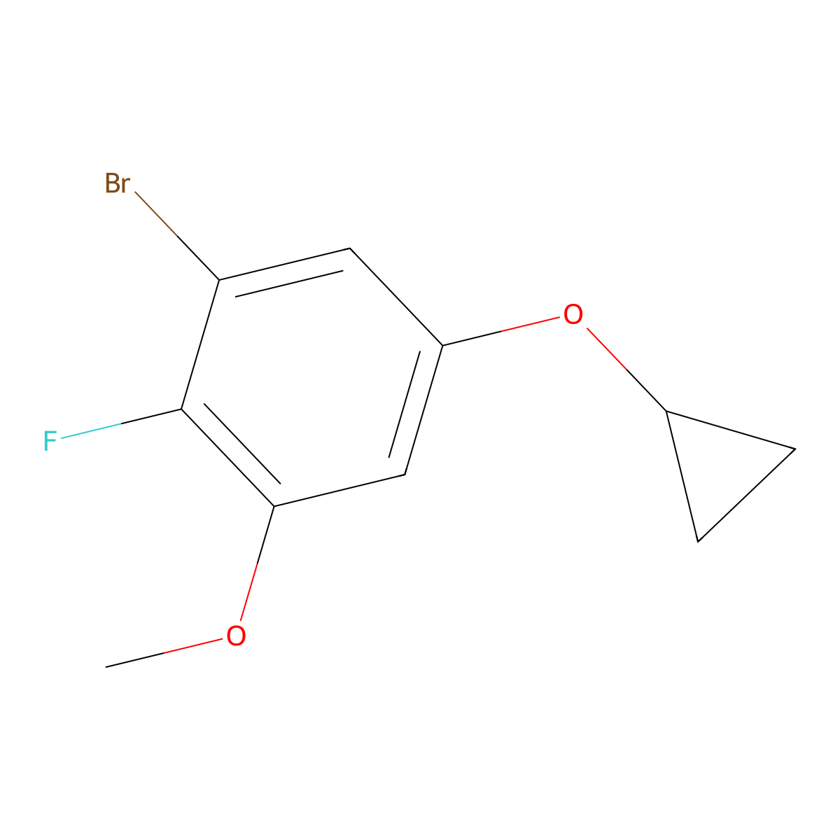 1-Bromo-5-cyclopropoxy-2-fluoro-3-methoxybenzene molecular structure, CAS 2088284-97-1
