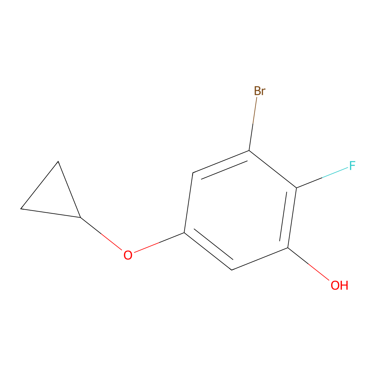 3-Bromo-5-cyclopropoxy-2-fluorophenol molecular structure, CAS 2088284-98-2