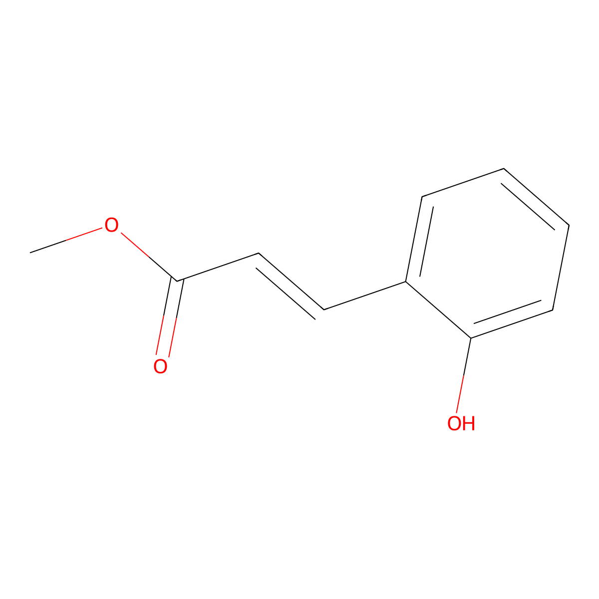 Methyl 3-(2-hydroxyphenyl)prop-2-enoate molecular structure, CAS 20883-98-1