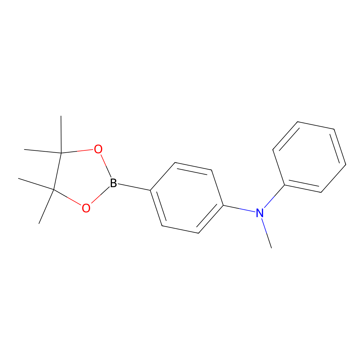 N-Methyl-N-phenyl-4-(4,4,5,5-tetramethyl-1,3,2-dioxaborolan-2-yl)benzenamine molecular structure, CAS 2088320-16-3