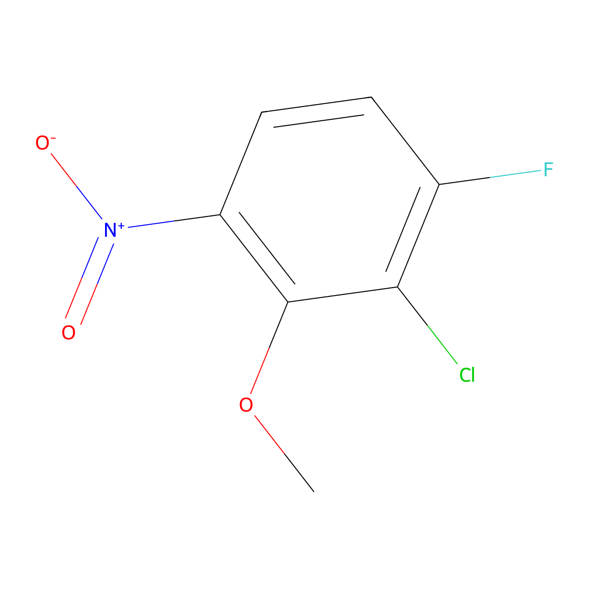 2-Chloro-1-fluoro-3-methoxy-4-nitrobenzene molecular structure, CAS 2088324-92-7