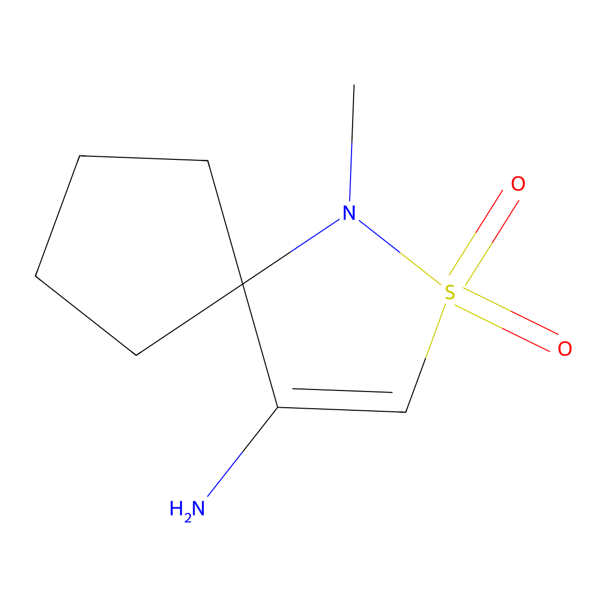 4-Amino-1-methyl-2lambda6-thia-1-azaspiro[4.4]non-3-ene-2,2-dione molecular structure, CAS 2088353-66-4
