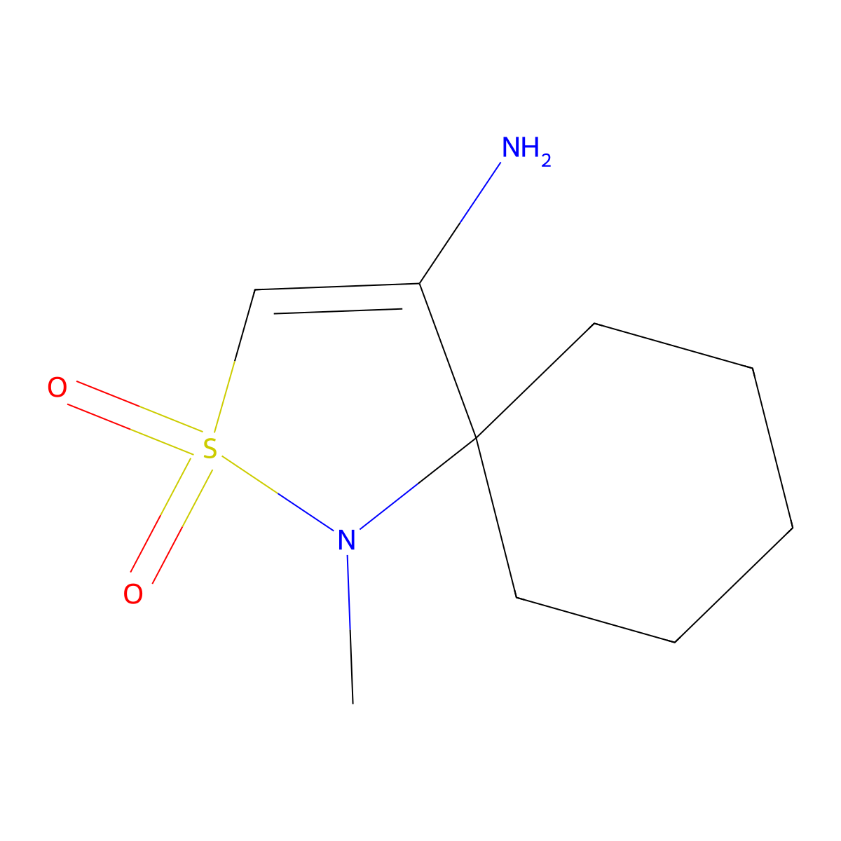 4-Amino-1-methyl-2lambda6-thia-1-azaspiro[4.5]dec-3-ene-2,2-dione molecular structure, CAS 2088353-67-5