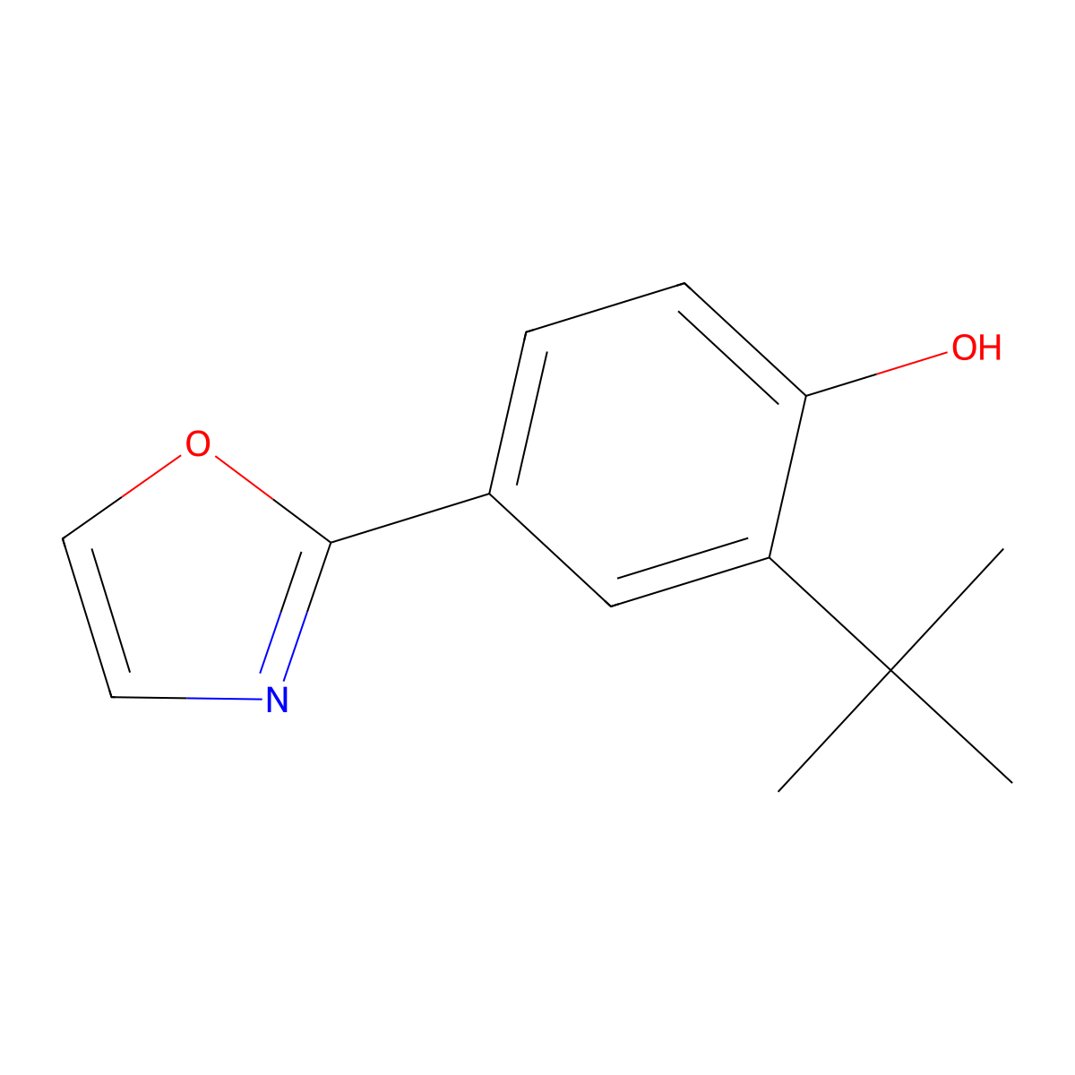 2-(Tert-butyl)-4-(oxazol-2-YL)phenol molecular structure, CAS 2088367-21-7