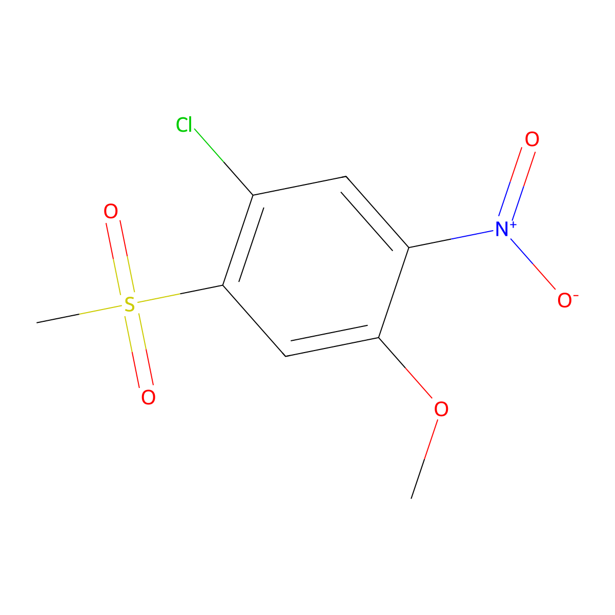 1-Chloro-4-methoxy-2-(methylsulfonyl)-5-nitrobenzene molecular structure, CAS 2088367-28-4