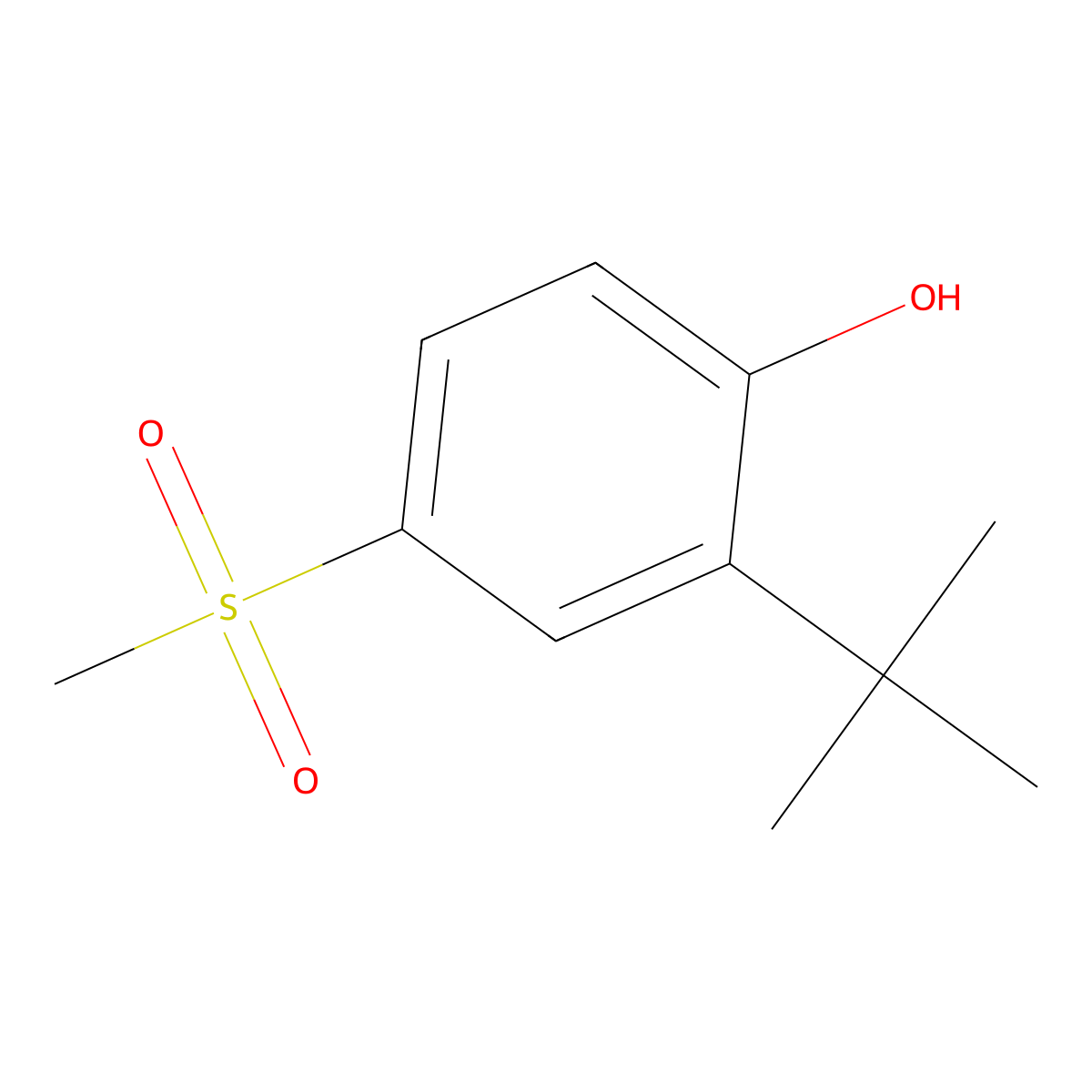 2-(Tert-butyl)-4-(methylsulfonyl)phenol molecular structure, CAS 2088367-31-9