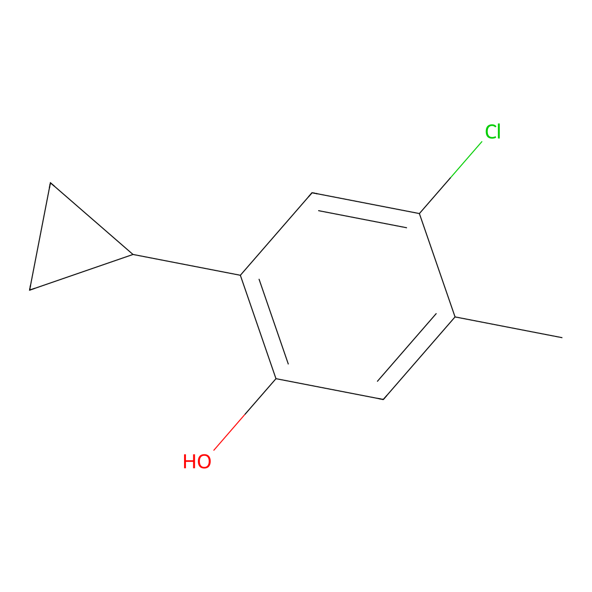4-Chloro-2-cyclopropyl-5-methylphenol molecular structure, CAS 2088367-36-4