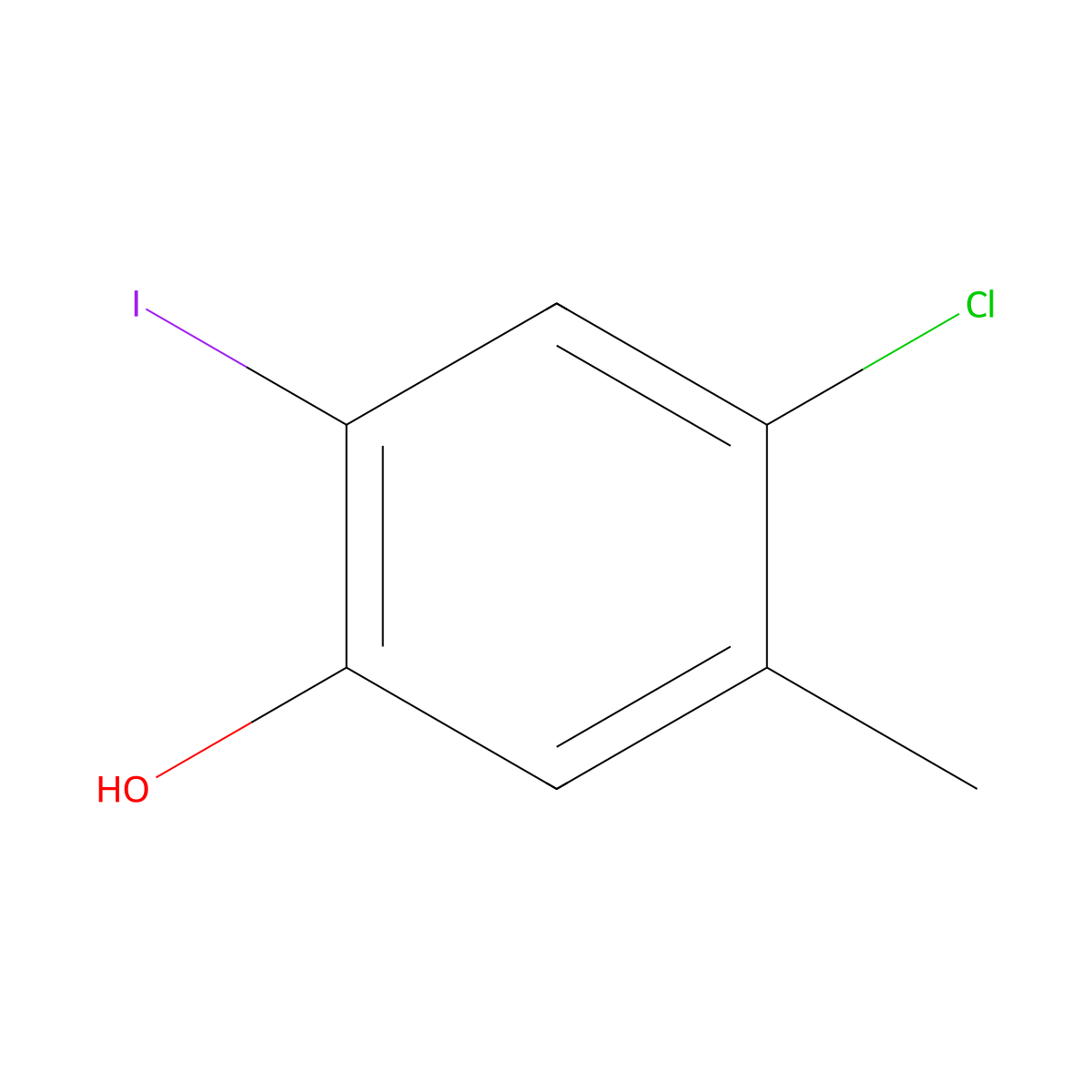 4-Chloro-2-iodo-5-methylphenol molecular structure, CAS 2088367-37-5