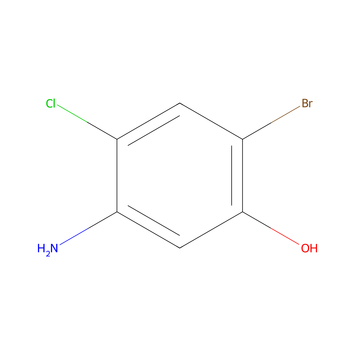 5-Amino-2-bromo-4-chlorophenol molecular structure, CAS 2088367-42-2