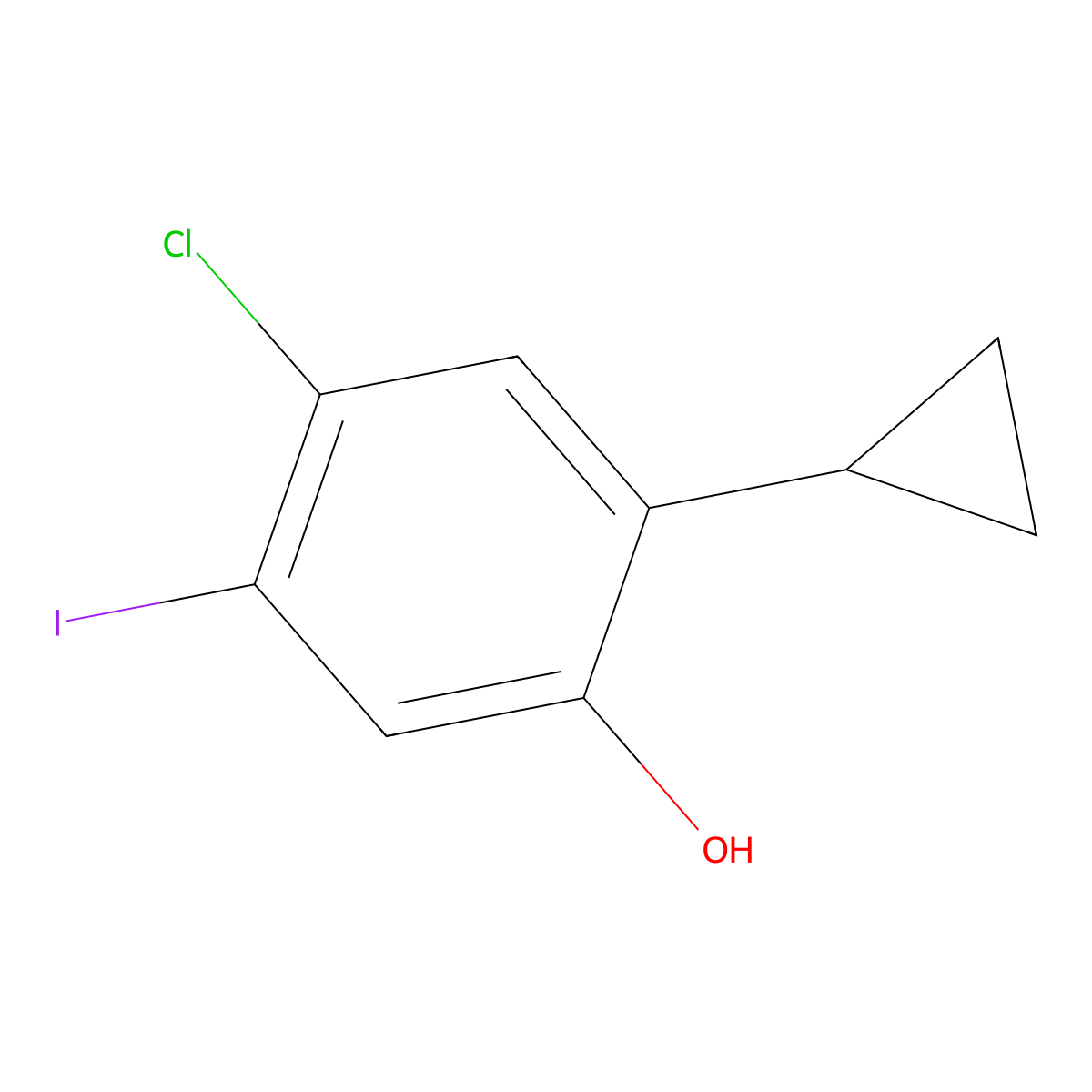 4-Chloro-2-cyclopropyl-5-iodophenol molecular structure, CAS 2088367-46-6