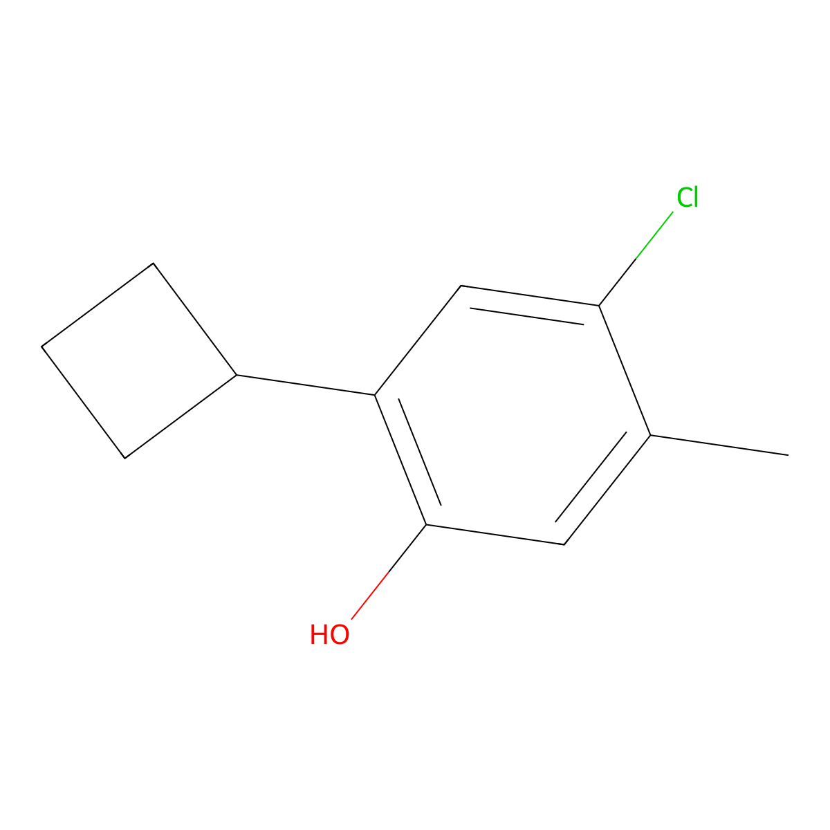 4-Chloro-2-cyclobutyl-5-methylphenol molecular structure, CAS 2088367-51-3