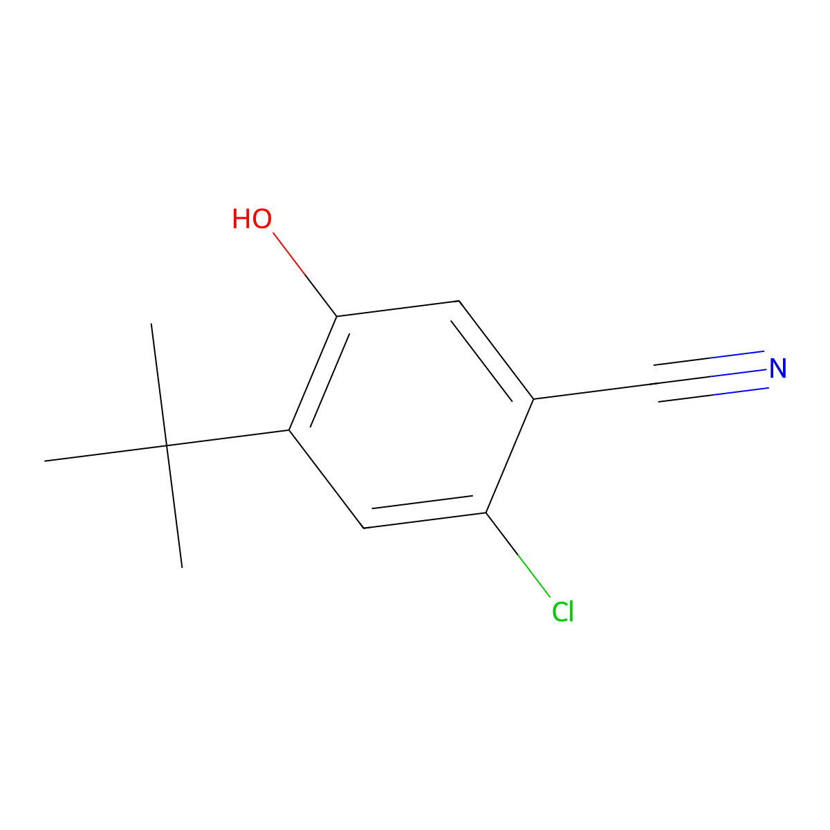 4-(Tert-butyl)-2-chloro-5-hydroxybenzonitrile molecular structure, CAS 2088367-54-6