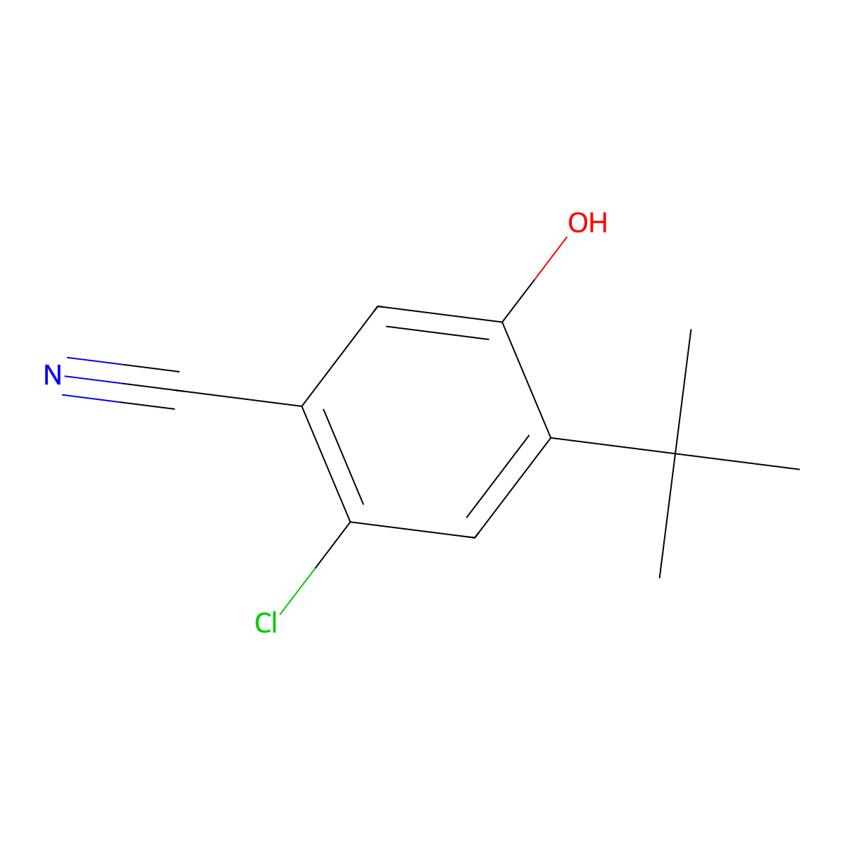 4-(Tert-butyl)-2-chloro-5-hydroxybenzonitrile molecular structure, CAS 2088367-54-6