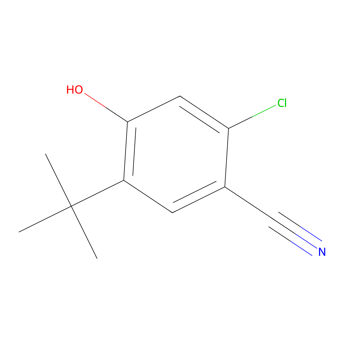 5-(Tert-butyl)-2-chloro-4-hydroxybenzonitrile molecular structure, CAS 2088367-56-8