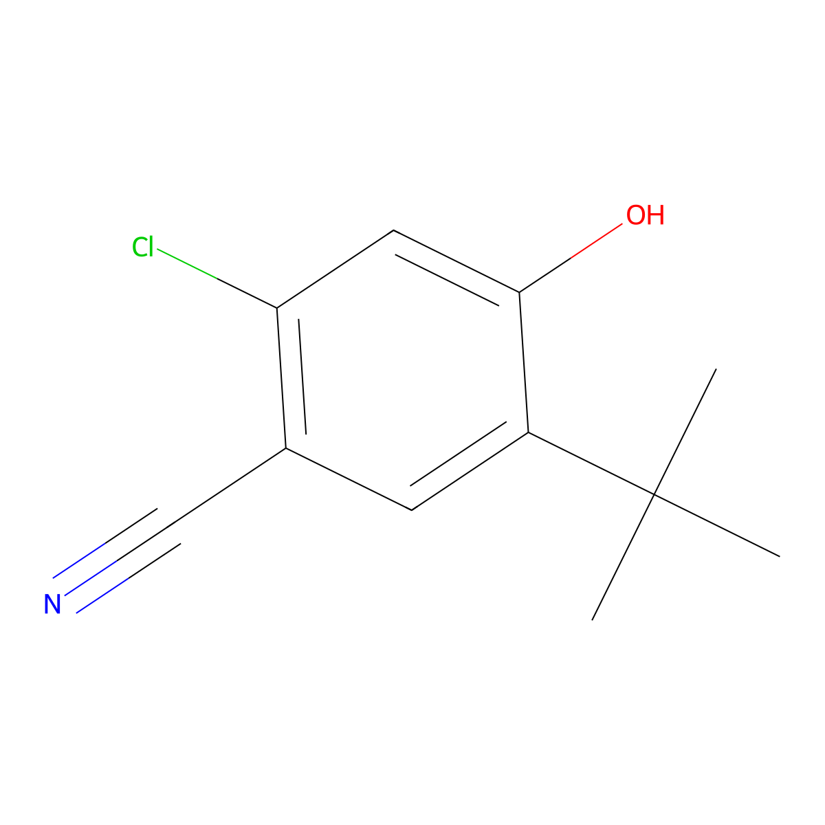 5-(Tert-butyl)-2-chloro-4-hydroxybenzonitrile molecular structure, CAS 2088367-56-8