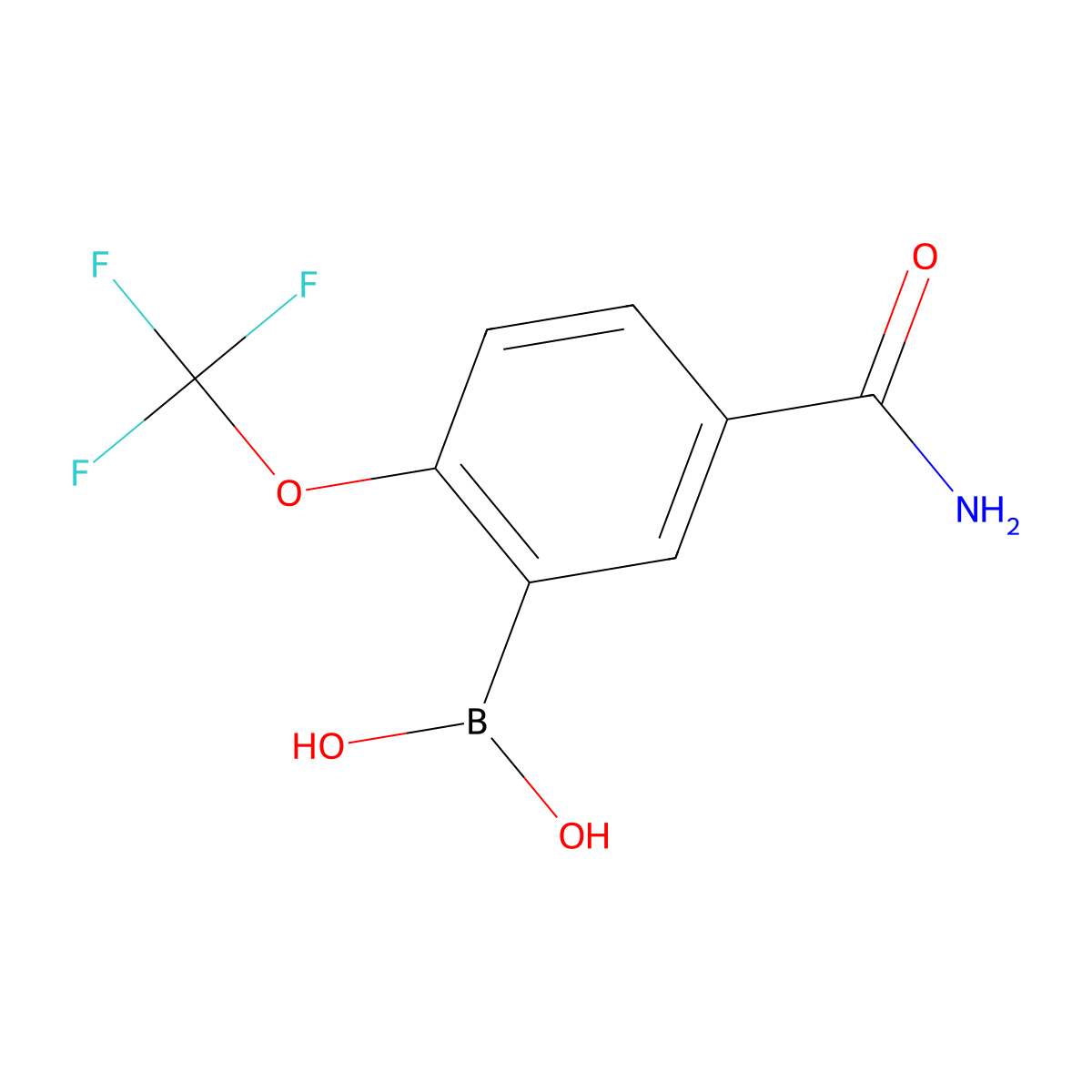 5-Carbamoyl-2-(trifluoromethoxy)phenylboronic acid molecular structure, CAS 2088367-87-5