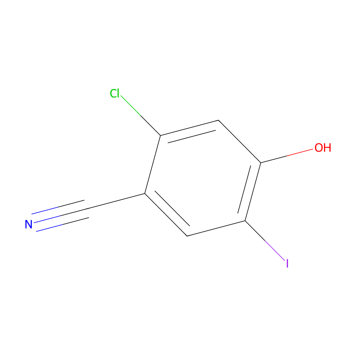 2-Chloro-4-hydroxy-5-iodobenzonitrile molecular structure, CAS 2088367-94-4