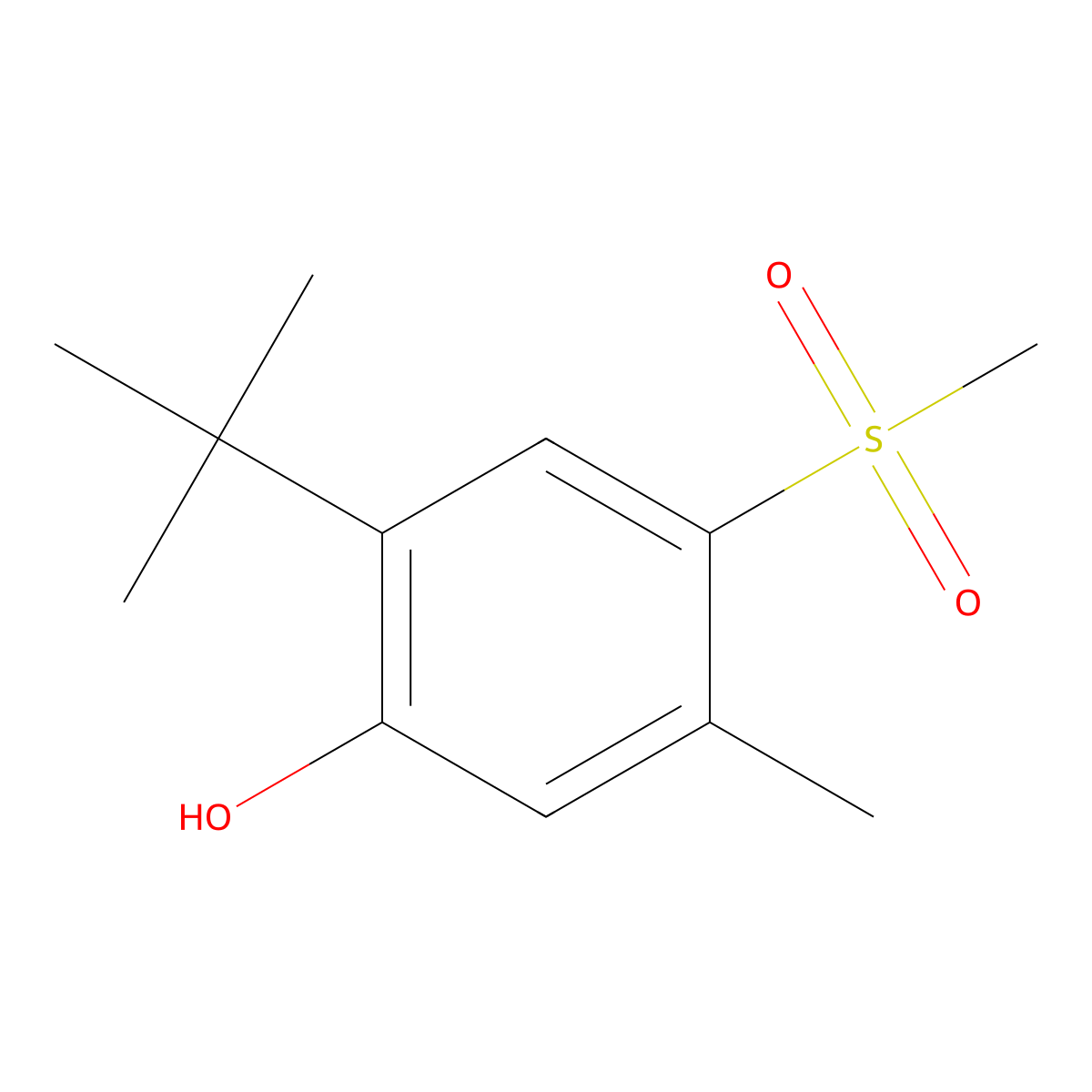 2-(Tert-butyl)-5-methyl-4-(methylsulfonyl)phenol molecular structure, CAS 2088368-91-4
