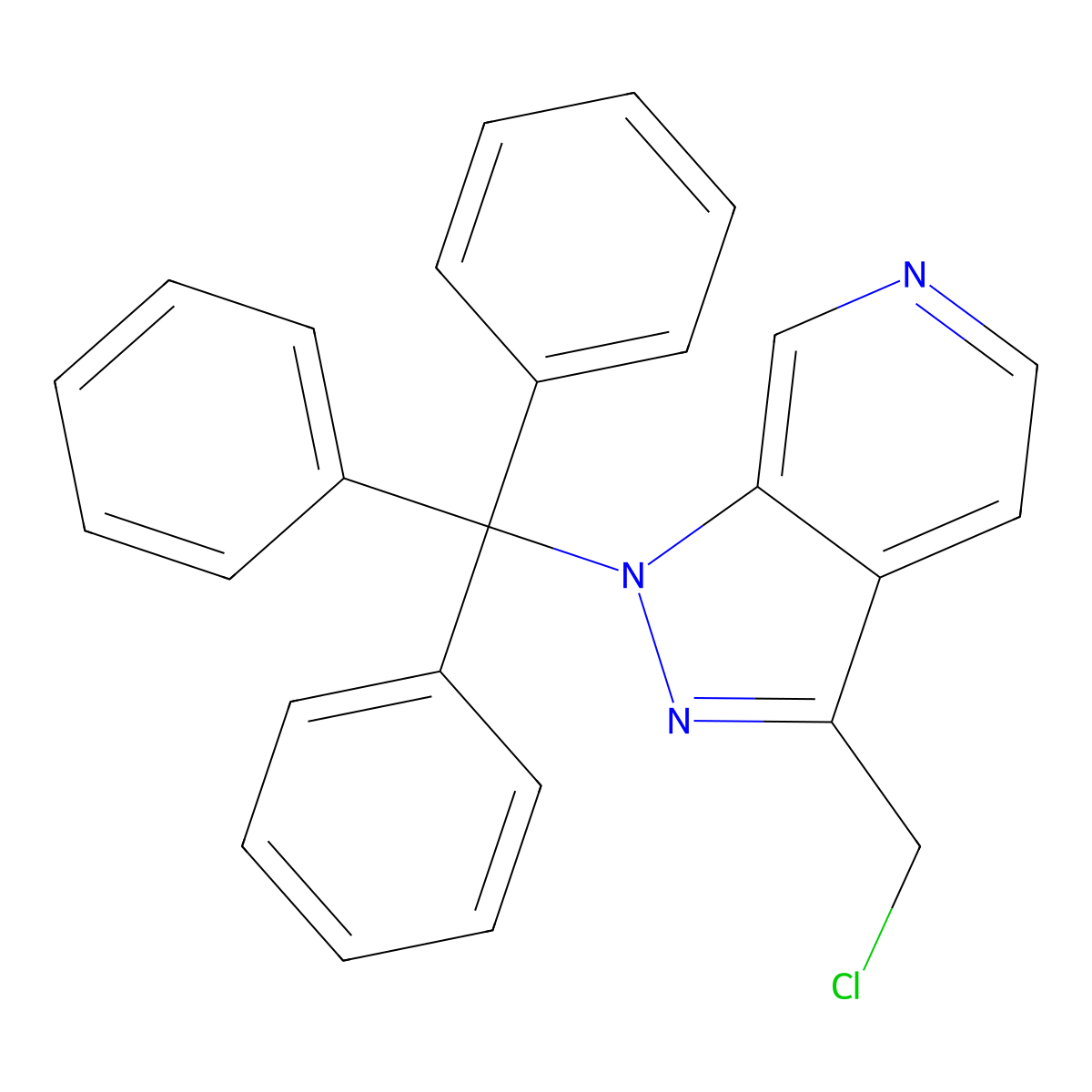 3-(Chloromethyl)-1-trityl-1H-pyrazolo[3,4-C]pyridine molecular structure, CAS 2088369-16-6