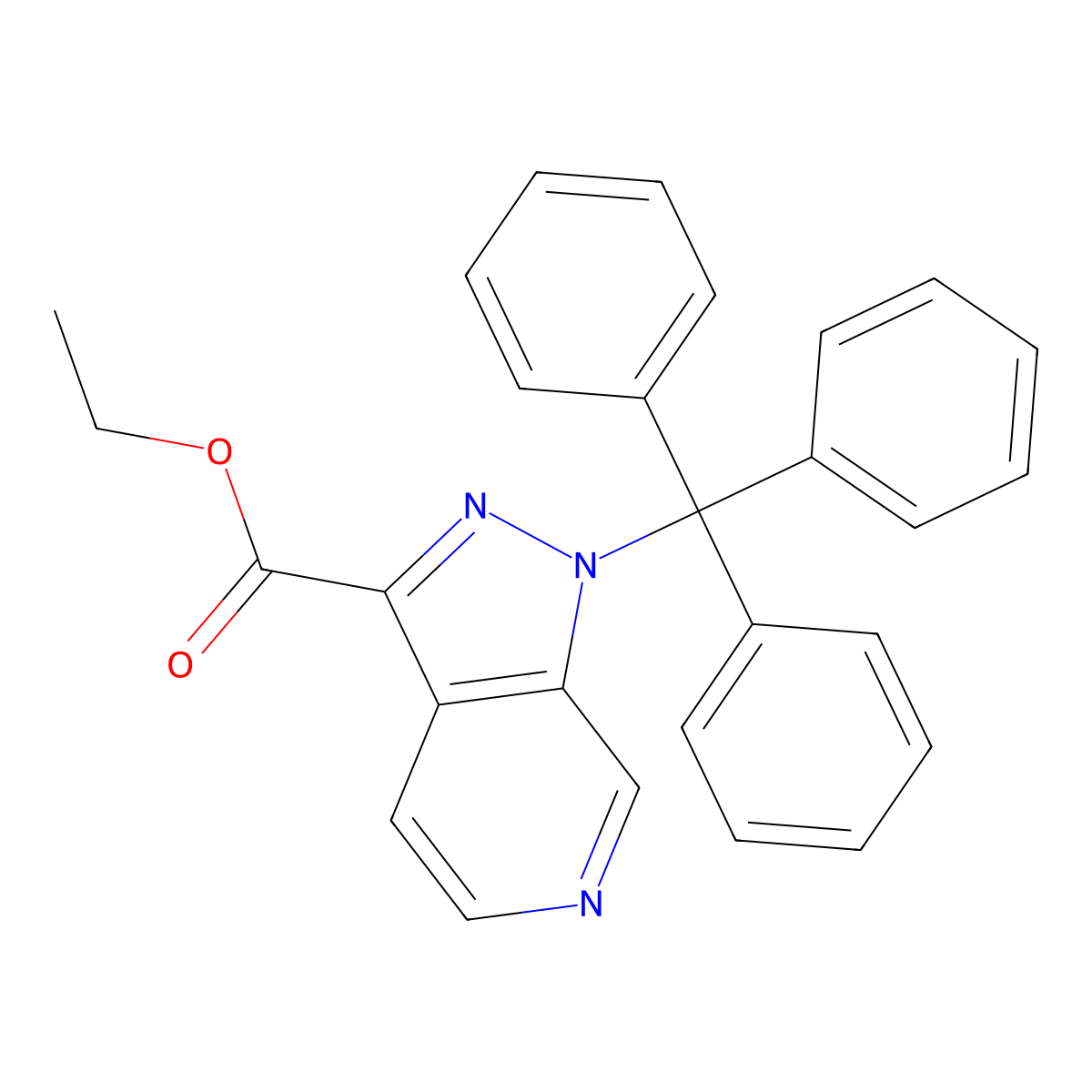 Ethyl 1-trityl-1H-pyrazolo[3,4-C]pyridine-3-carboxylate molecular structure, CAS 2088369-17-7