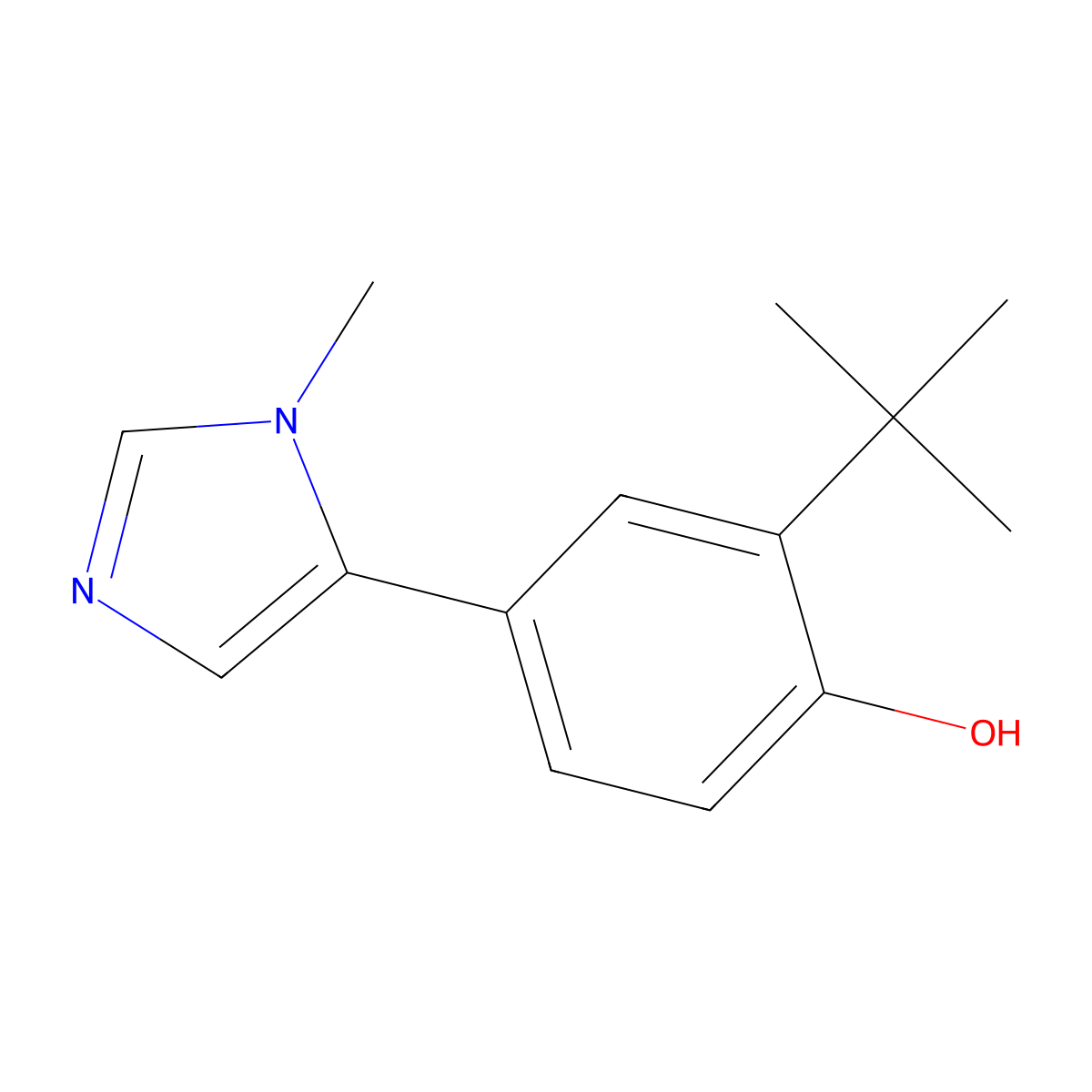 2-(Tert-butyl)-4-(1-methyl-1H-imidazol-5-YL)phenol molecular structure, CAS 2088369-20-2
