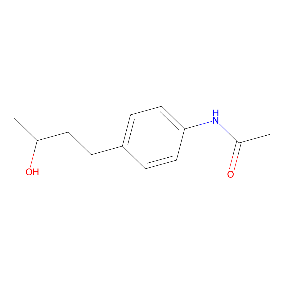 N-[4-(3-hydroxybutyl)phenyl]acetamide molecular structure, CAS 208838-35-1