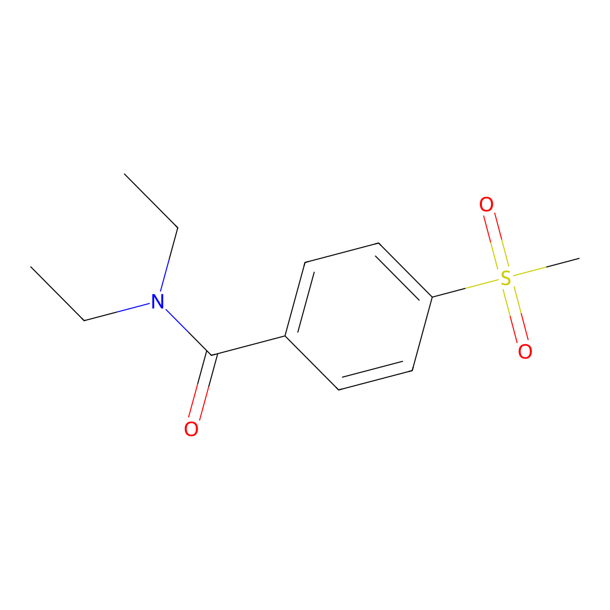 Benzamide, N,N-diethyl-p-(methylsulfonyl)- molecular structure, CAS 20884-78-0
