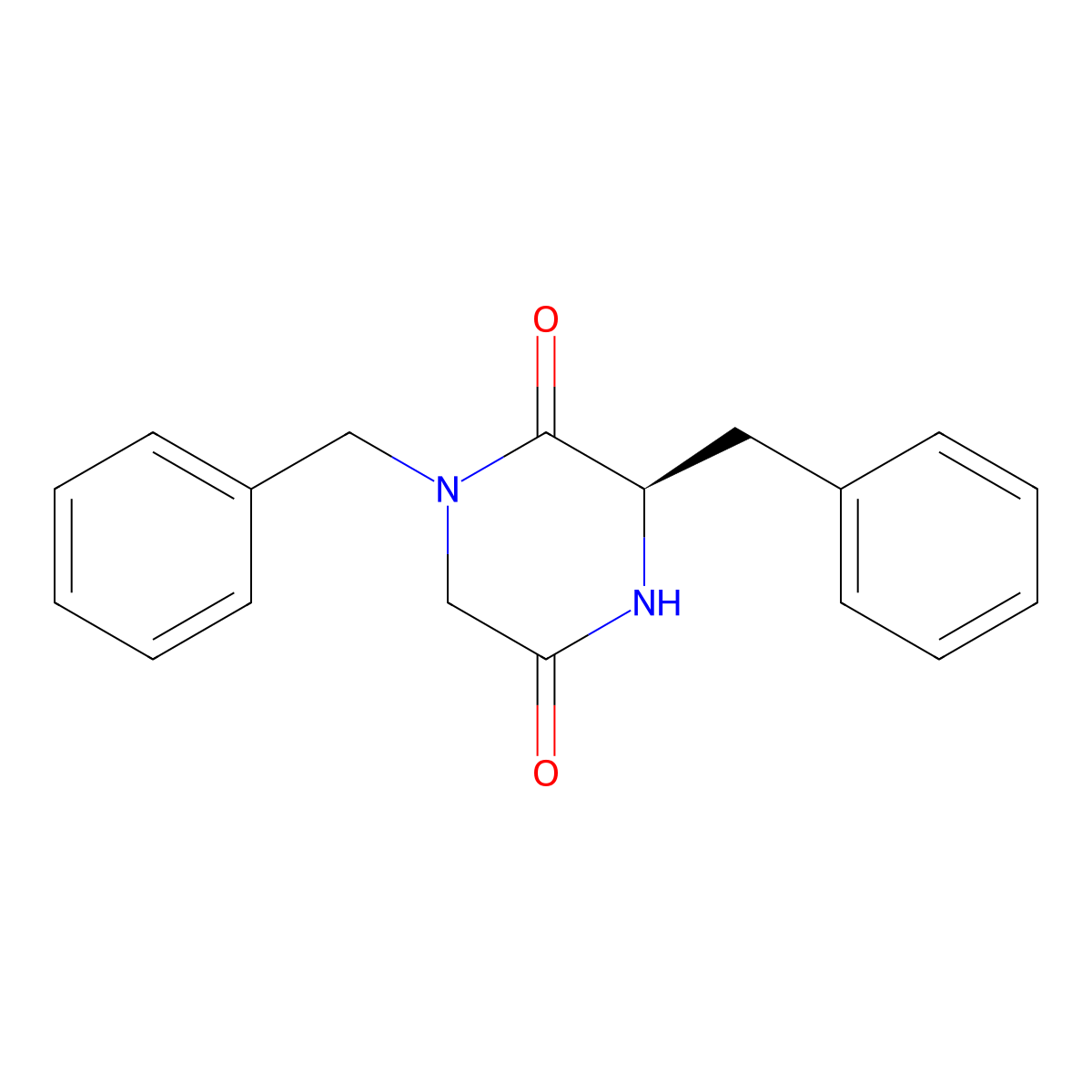 (R)-1,3-Dibenzylpiperazine-2,5-dione molecular structure, CAS 208840-35-1