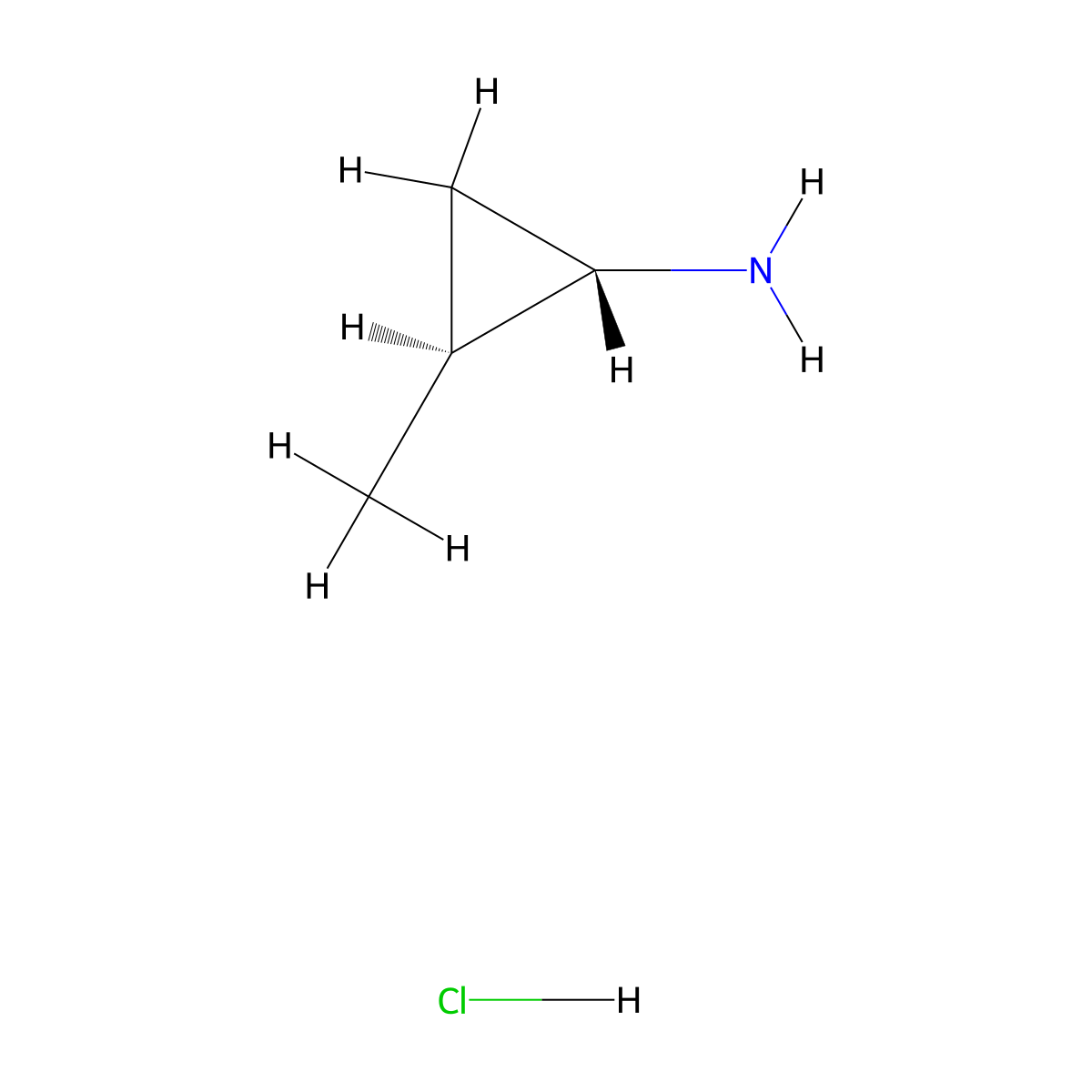 (1S,2S)-2-methylcyclopropan-1-amine hydrochloride molecular structure, CAS 2088414-03-1