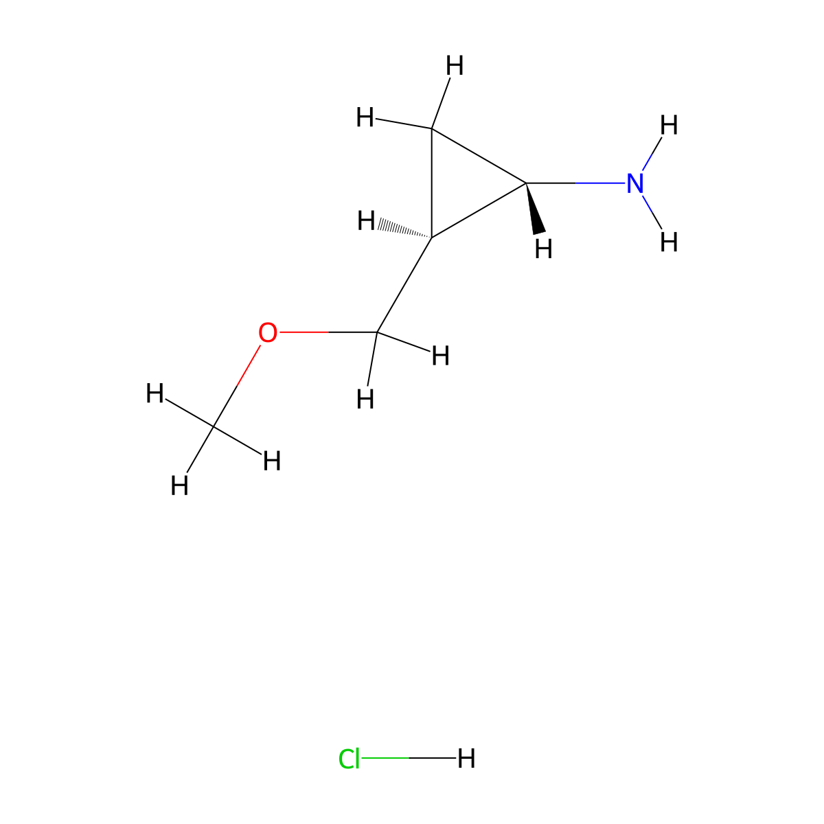 (1S,2S)-2-(methoxymethyl)cyclopropan-1-amine hydrochloride molecular structure, CAS 2088415-04-5