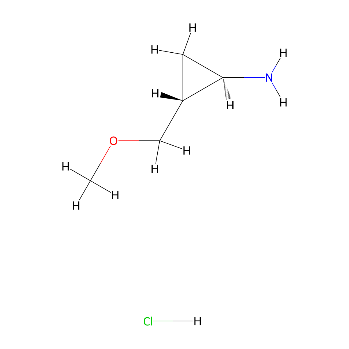 (1R,2R)-2-(methoxymethyl)cyclopropan-1-aminehydrochloride molecular structure, CAS 2088415-20-5