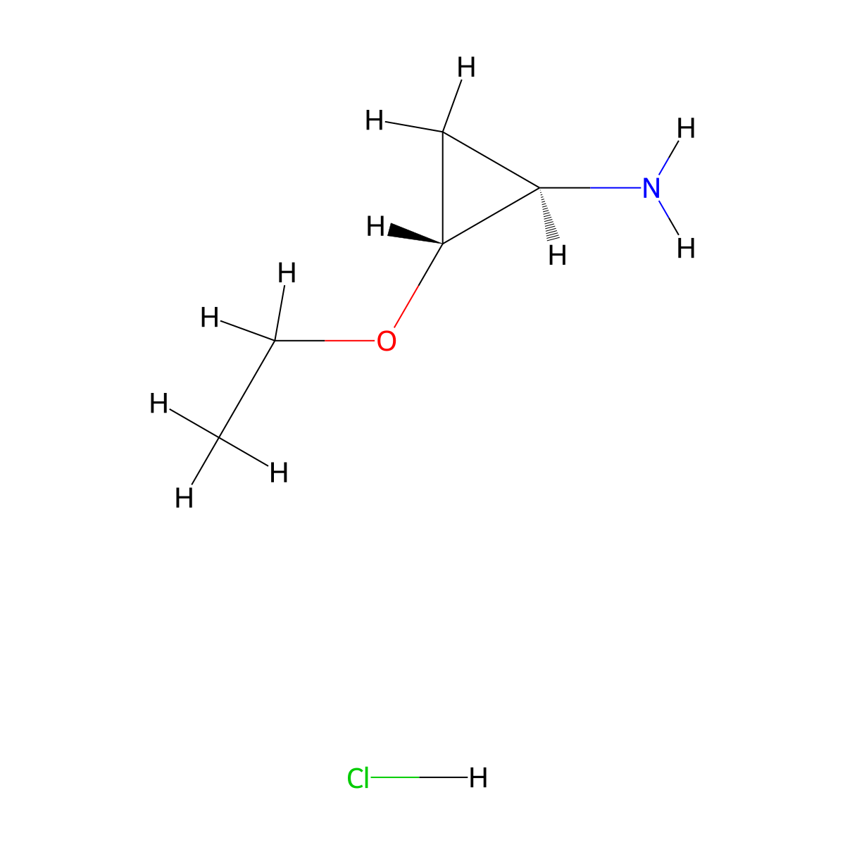 rac-(1R,2R)-2-ethoxycyclopropan-1-amine hydrochloride molecular structure, CAS 2088415-63-6