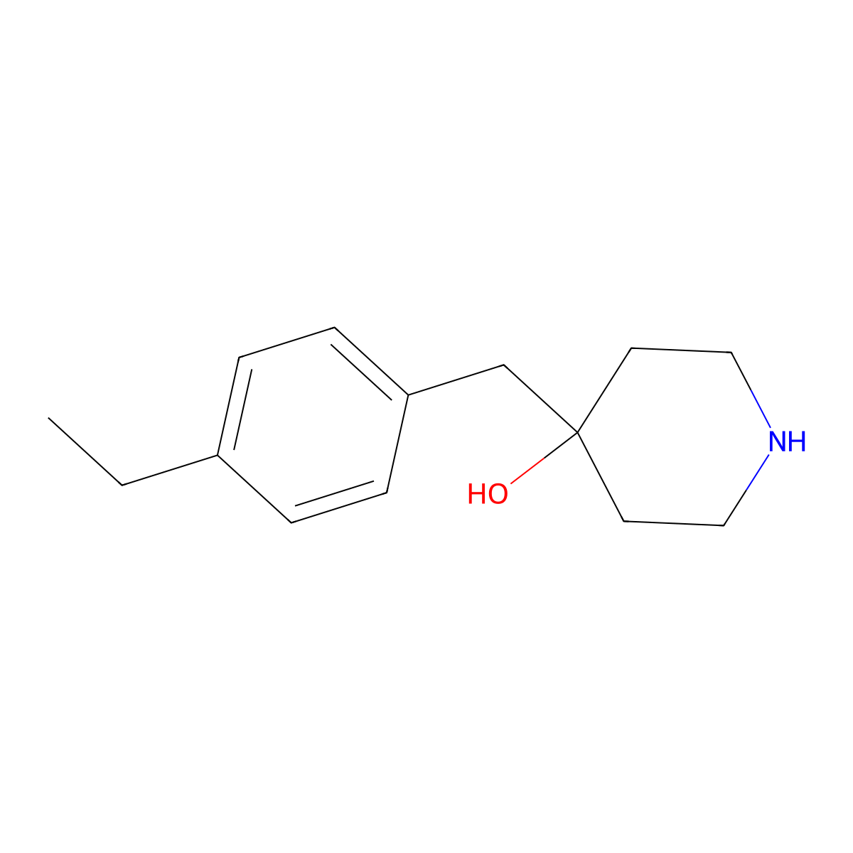 4-[(4-Ethylphenyl)methyl]piperidin-4-ol molecular structure, CAS 208842-40-4