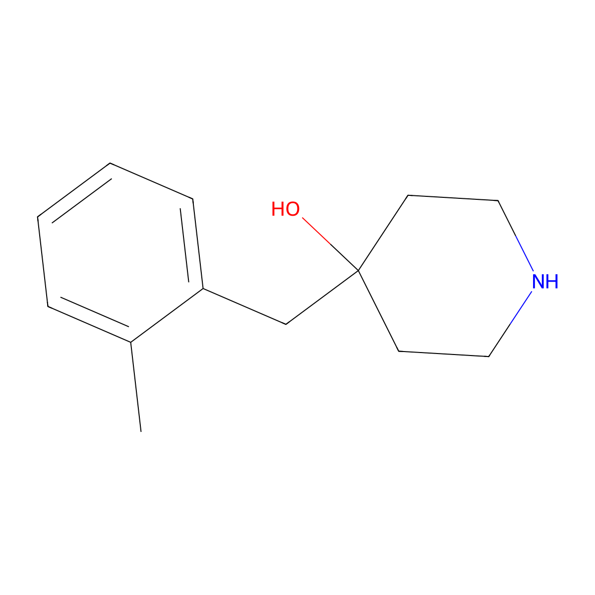 4-(2-Methylbenzyl)piperidin-4-ol molecular structure, CAS 208842-42-6