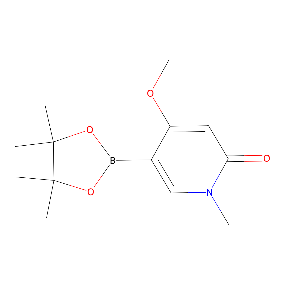 4-Methoxy-1-methyl-5-(4,4,5,5-tetramethyl-1,3,2-dioxaborolan-2-yl)pyridin-2(1H)-one molecular structure, CAS 2088451-36-7