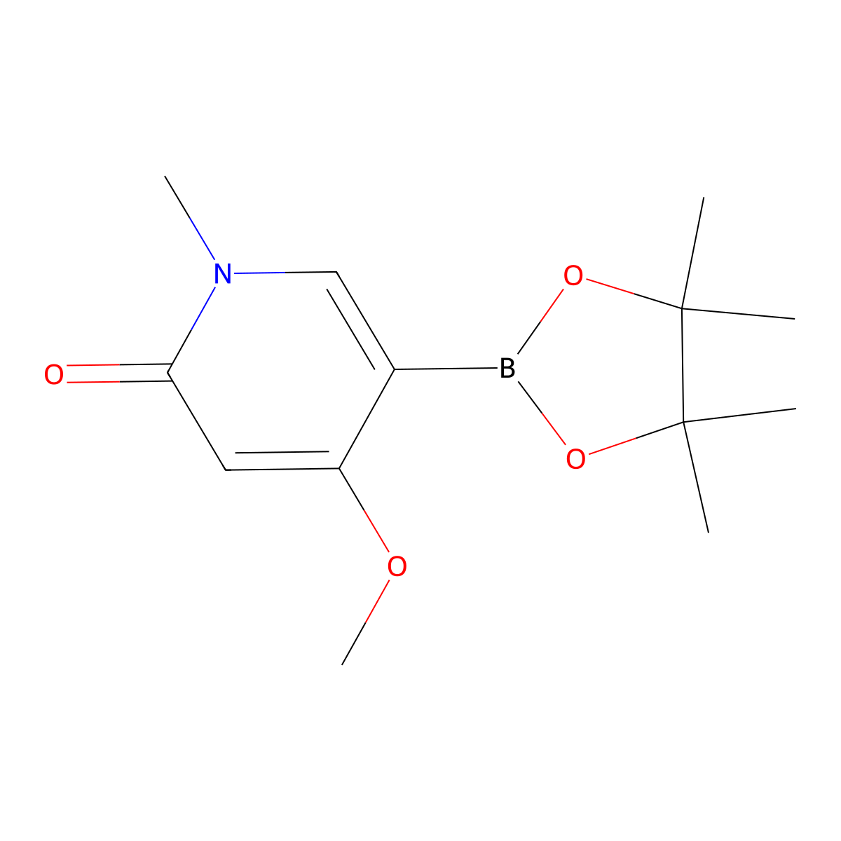 4-Methoxy-1-methyl-5-(4,4,5,5-tetramethyl-1,3,2-dioxaborolan-2-yl)pyridin-2(1H)-one molecular structure, CAS 2088451-36-7