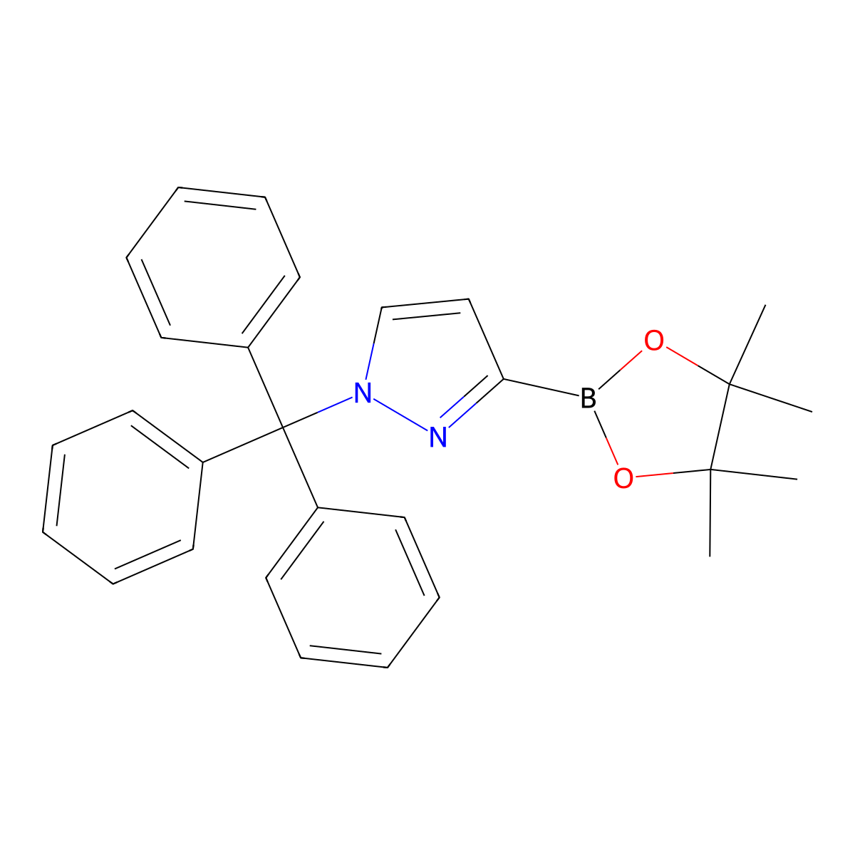 3-(4,4,5,5-Tetramethyl-1,3,2-dioxaborolan-2-yl)-1-trityl-1H-pyrazole molecular structure, CAS 2088458-40-4