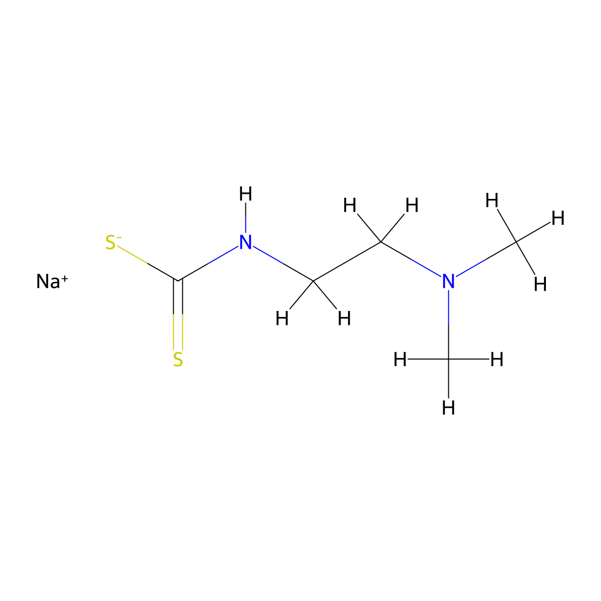 Sodium (2-(dimethylamino)ethyl)carbamodithioate molecular structure, CAS 2088499-23-2