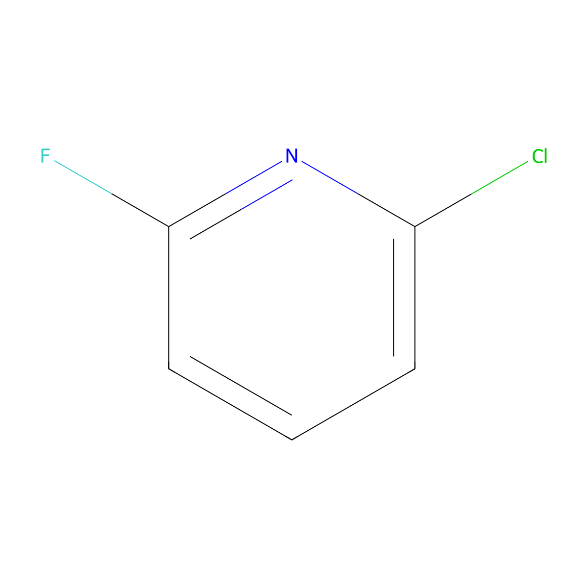 2-Chloro-6-fluoropyridine molecular structure, CAS 20885-12-5