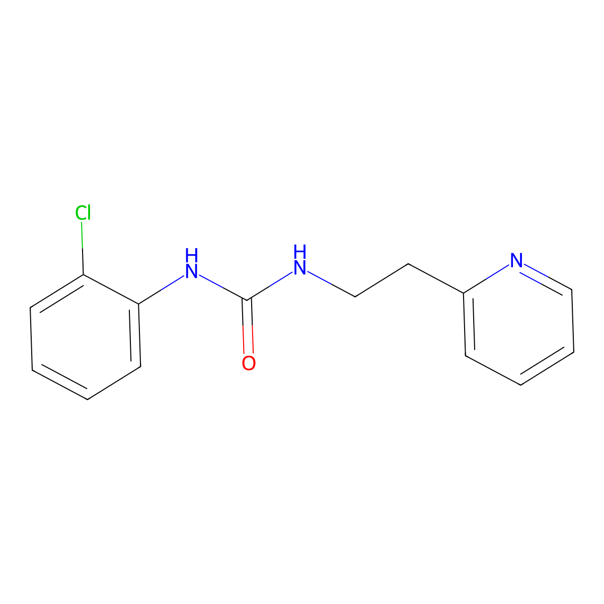 N-(2-chlorophenyl)-N'-[2-(2-pyridinyl)ethyl]urea molecular structure, CAS 20885-57-8
