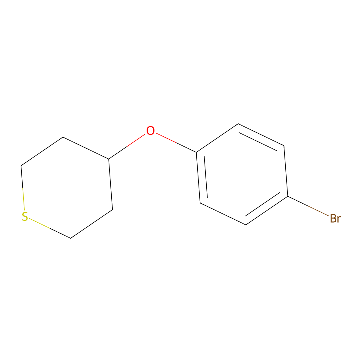 4-(4-bromophenoxy)tetrahydro-2H-thiopyran molecular structure, CAS 2088501-85-1