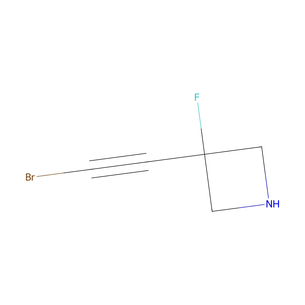3-(2-Bromoethynyl)-3-fluoroazetidine molecular structure, CAS 2088510-71-6