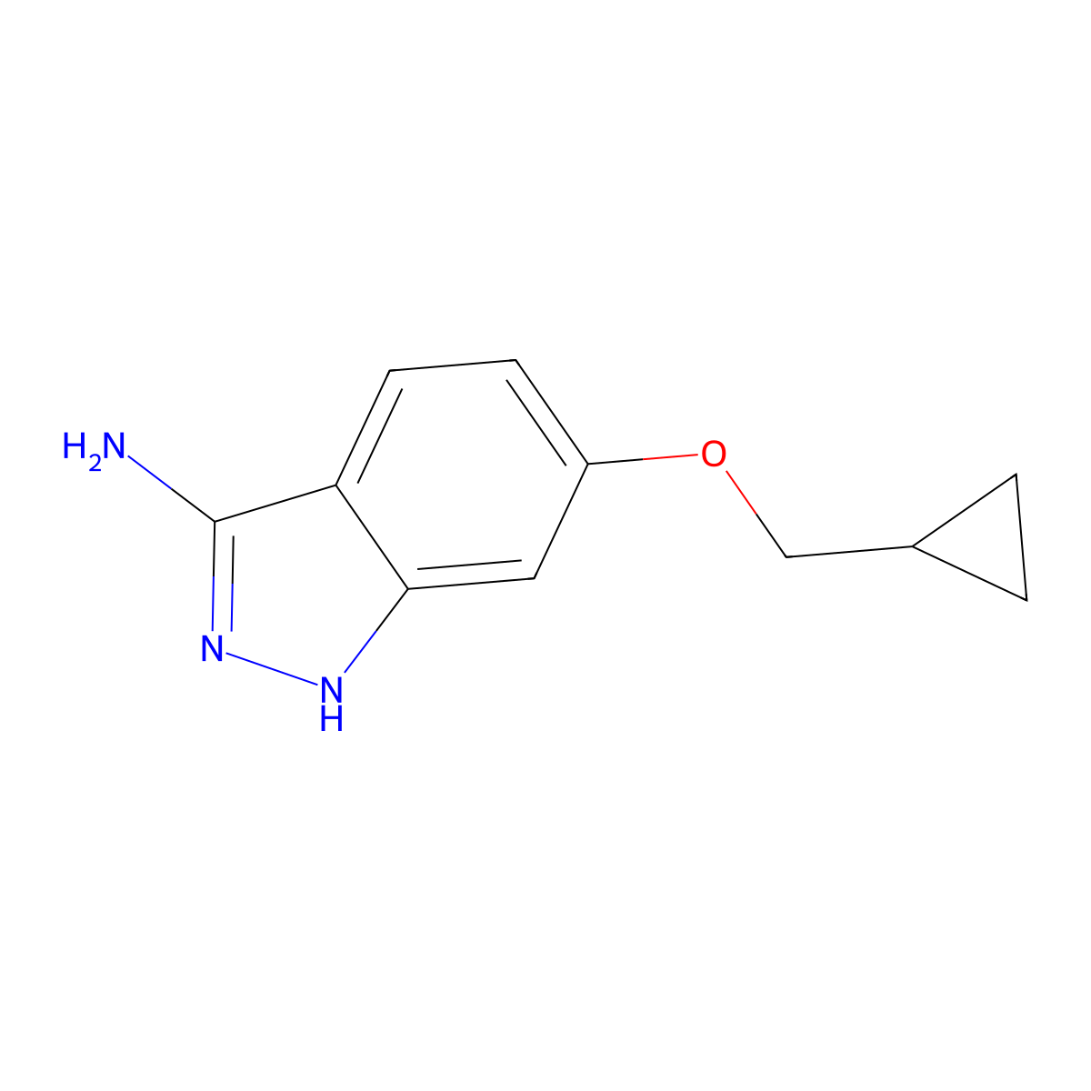 6-Cyclopropylmethoxy-1H-indazol-3-ylamine molecular structure, CAS 2088515-74-4