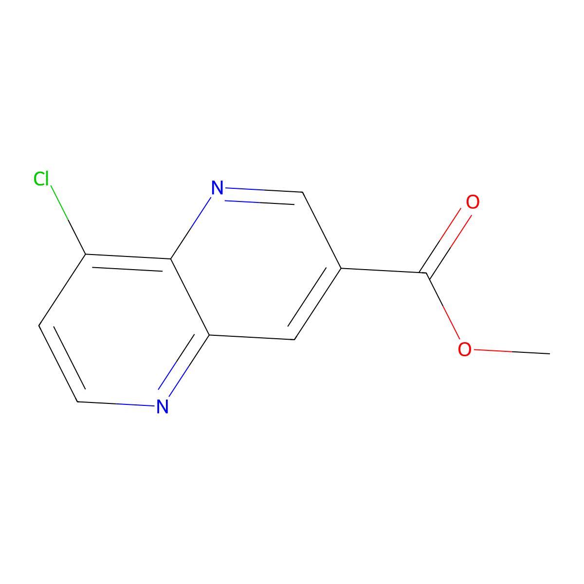 Methyl 8-chloro-1,5-naphthyridine-3-carboxylate molecular structure, CAS 2088526-64-9