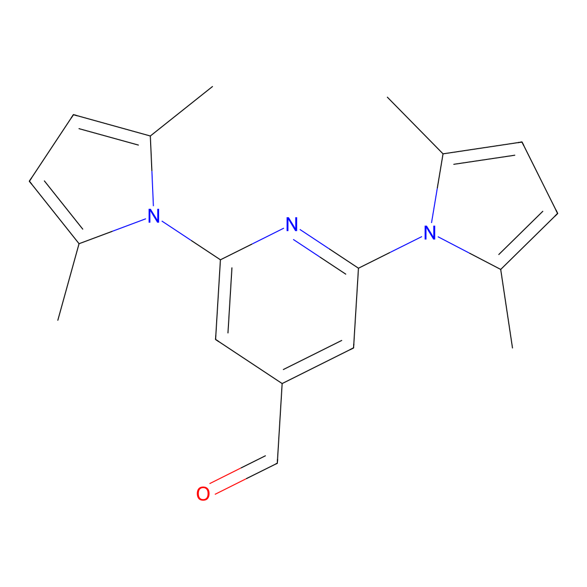 2,6-Bis(2,5-dimethyl-1H-pyrrol-1-YL)isonicotinaldehyde molecular structure, CAS 2088547-23-1