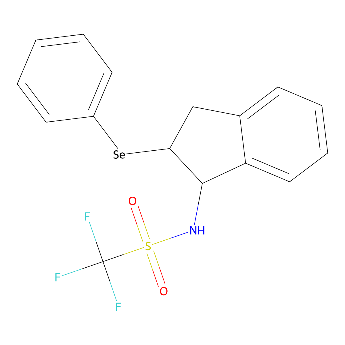 1,1,1-Trifluoro-N-((1S,2S)-2-(phenylselanyl)-2,3-dihydro-1H-inden-1-yl)methanesulfonamide molecular structure, CAS 2088566-77-0