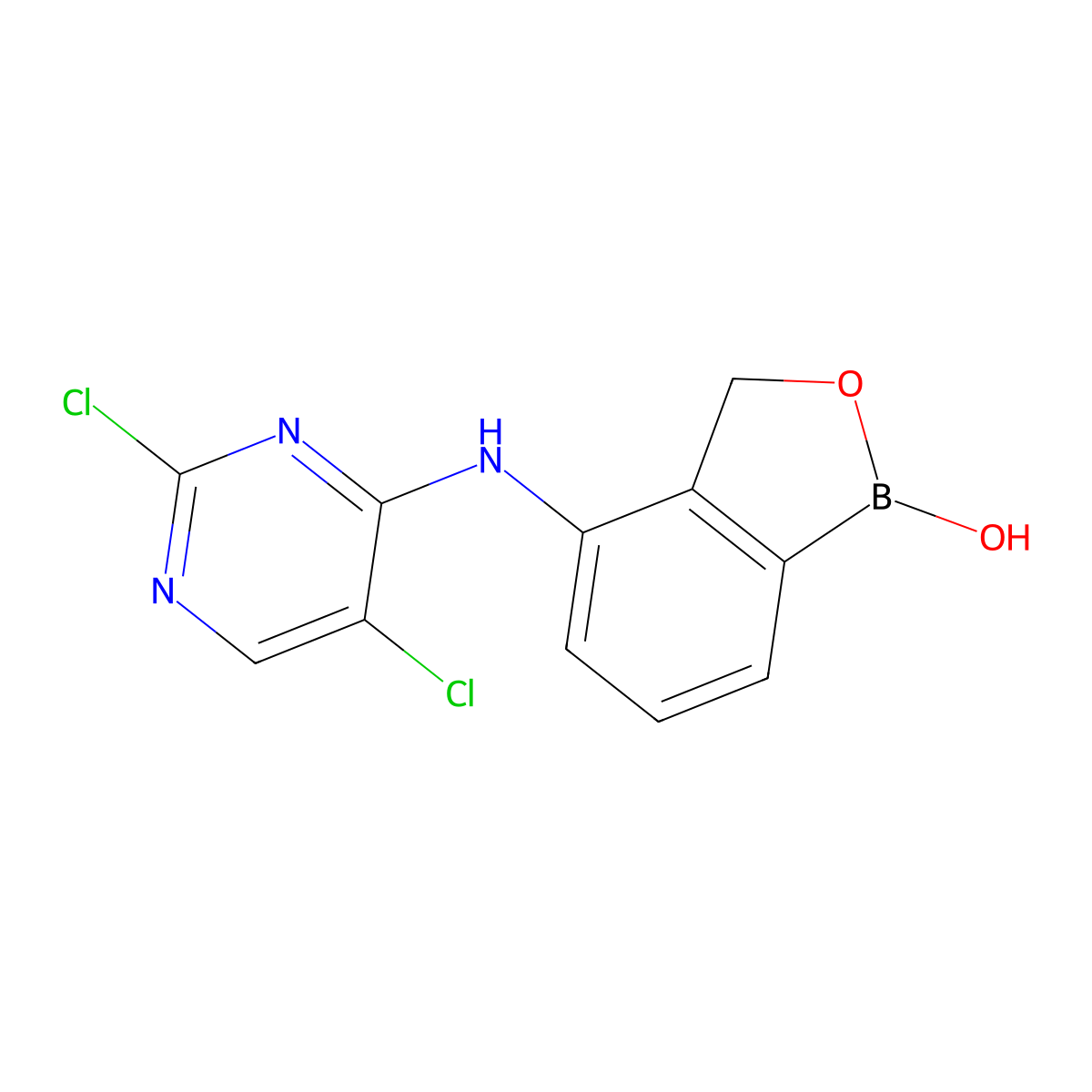 4-(2,5-Dichloropyrimidin-4-ylamino)benzo[C][1,2]oxaborol-1(3H)-OL molecular structure, CAS 2088570-59-4
