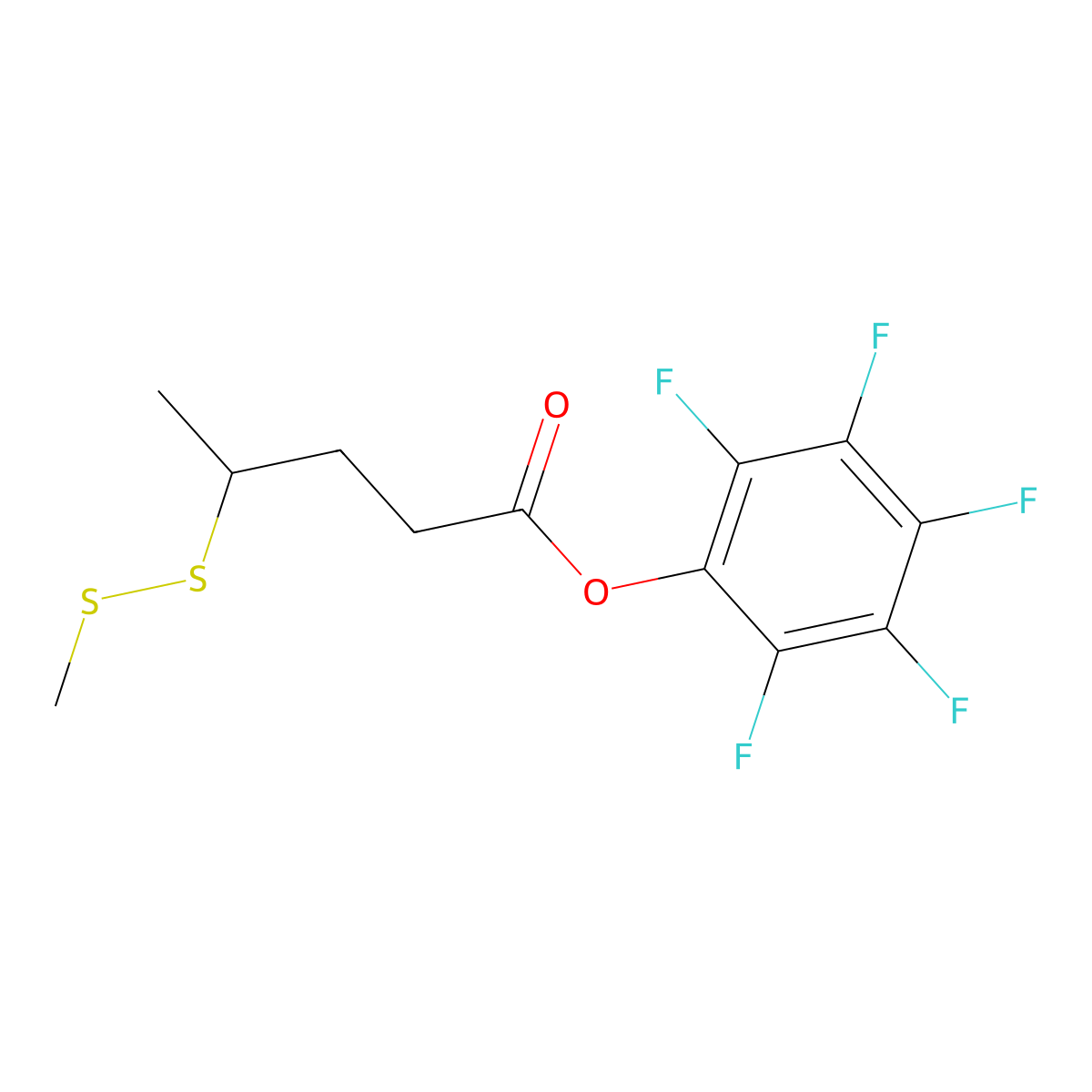 Perfluorophenyl 4-(methyldisulfanyl)pentanoate molecular structure, CAS 2088570-70-9