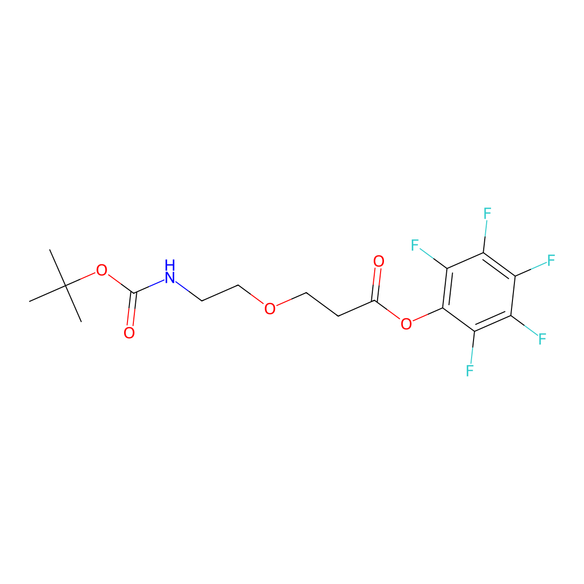 Perfluorophenyl 3-(2-((tert-butoxycarbonyl)amino)ethoxy)propanoate molecular structure, CAS 2088570-78-7