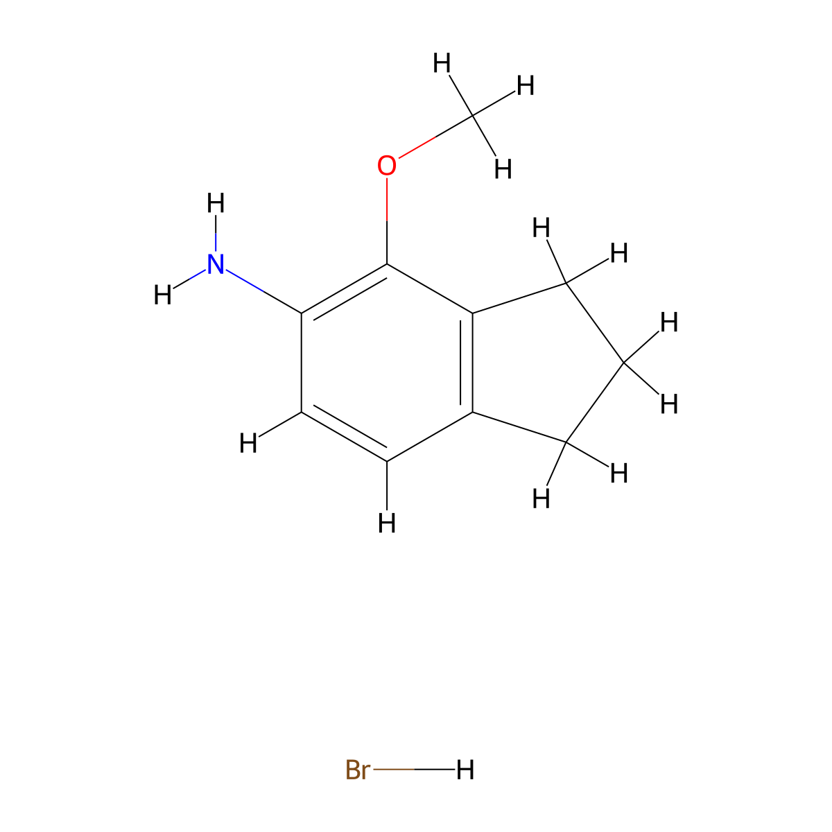 4-Methoxy-2,3-dihydro-1H-inden-5-amine hydrobromide molecular structure, CAS 2088570-80-1